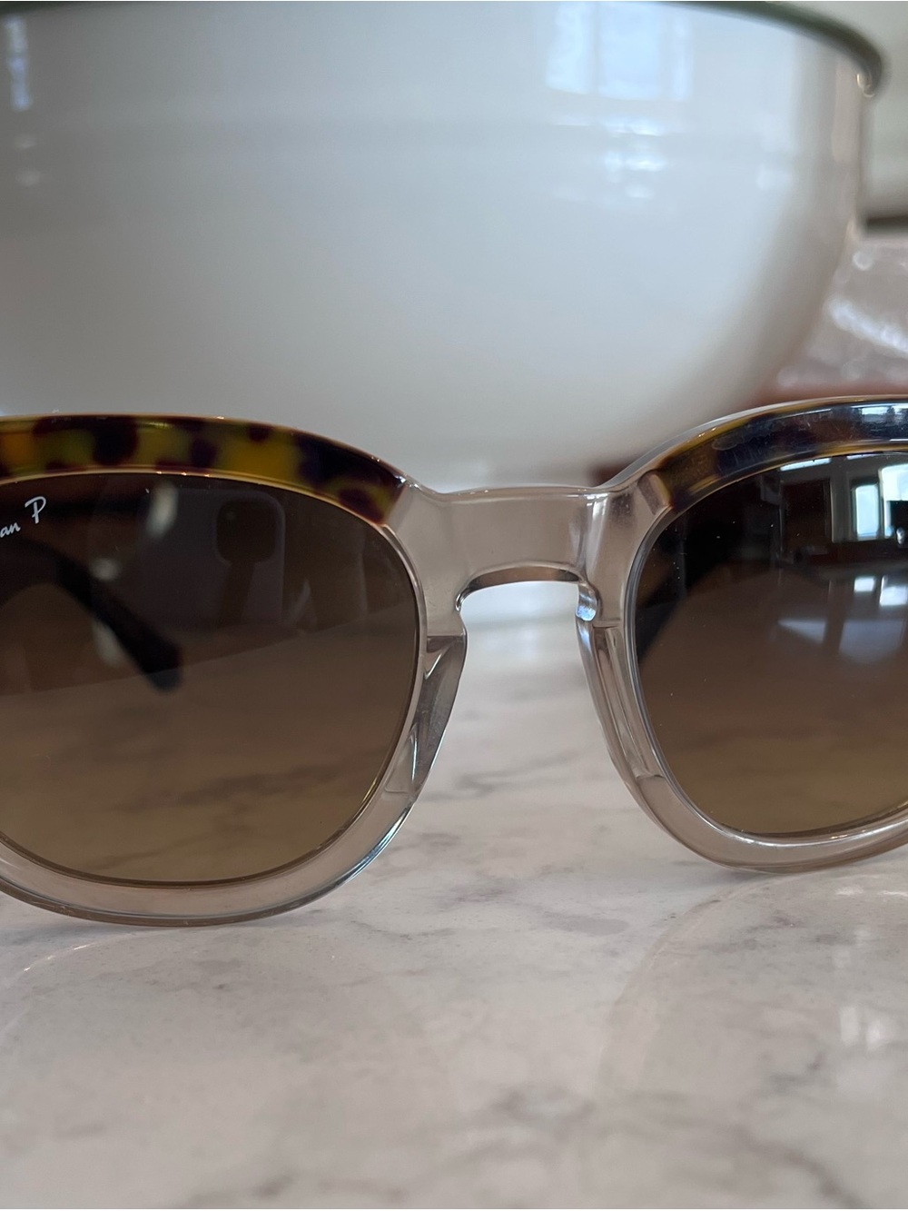 Ray-Ban Mega Hawkeye - Tortoiseshell & Clear with Brown Lenses